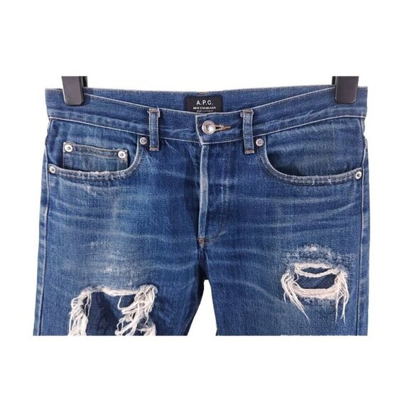 A.P.C. New Standard Japanese Slim Leg Denim Jeans 29 Mens Distressed - Picture 2 of 9